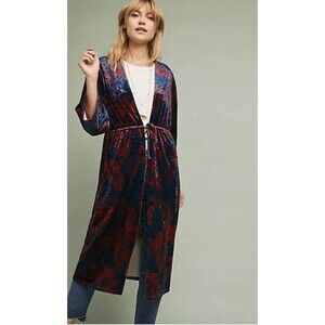 Anthropologie Palm Velvet Kimono OS by RIYA